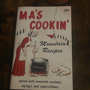 Ma's Cookin' Mountain Recipes Book - Red and White